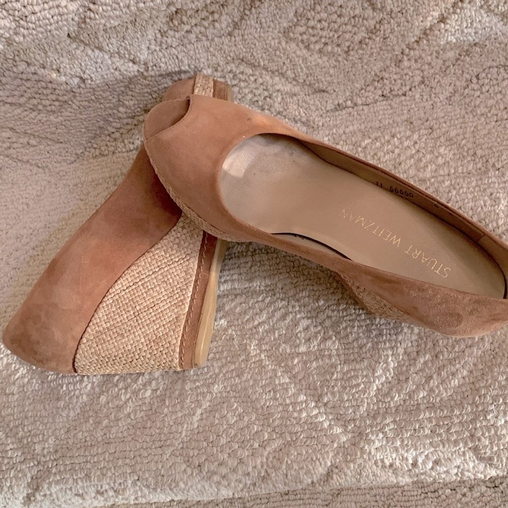 EUC Stuart Weitzman Wedge peep toe shoes